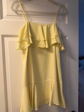 Amanda Uprichard Lemon Ruffle Mini Dress